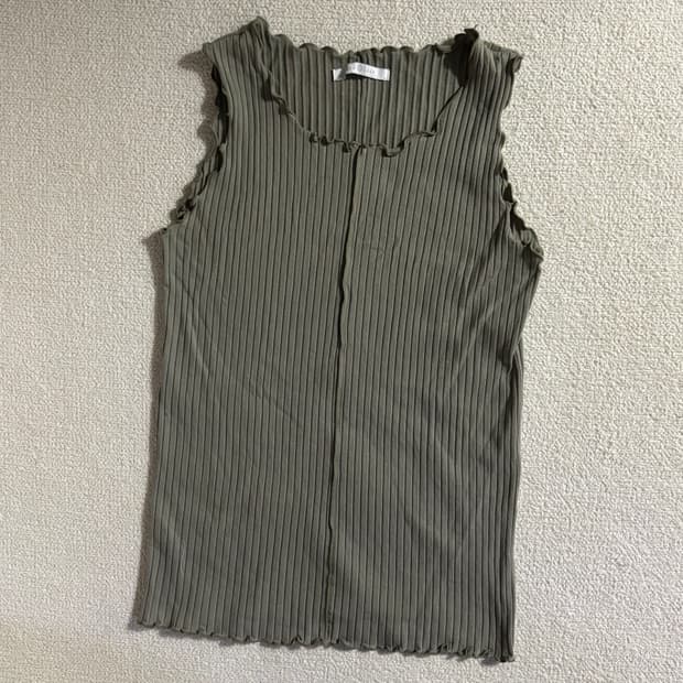 일본빈티지 모리걸 연그린 나시