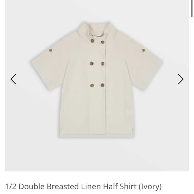 1/2 Double Breasted Linen Half Shirt 