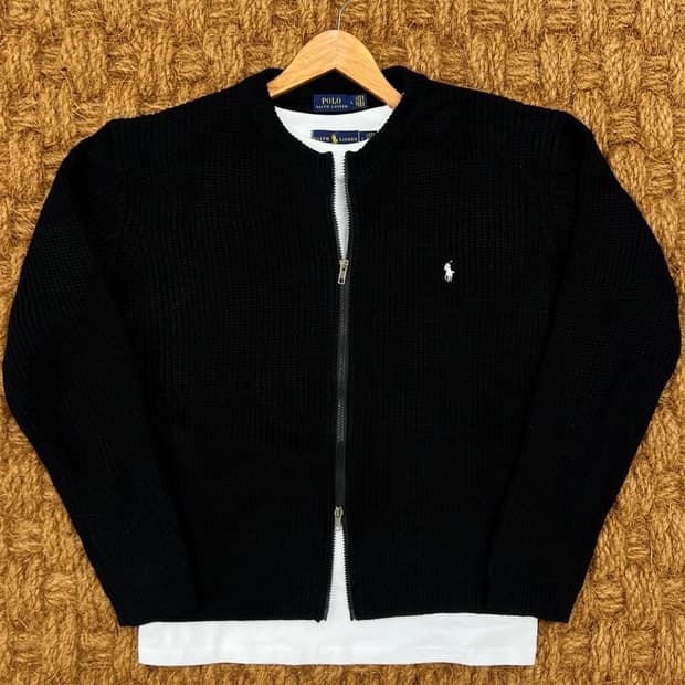 폴로 랄프로렌 니트 집업 가디건 블랙
