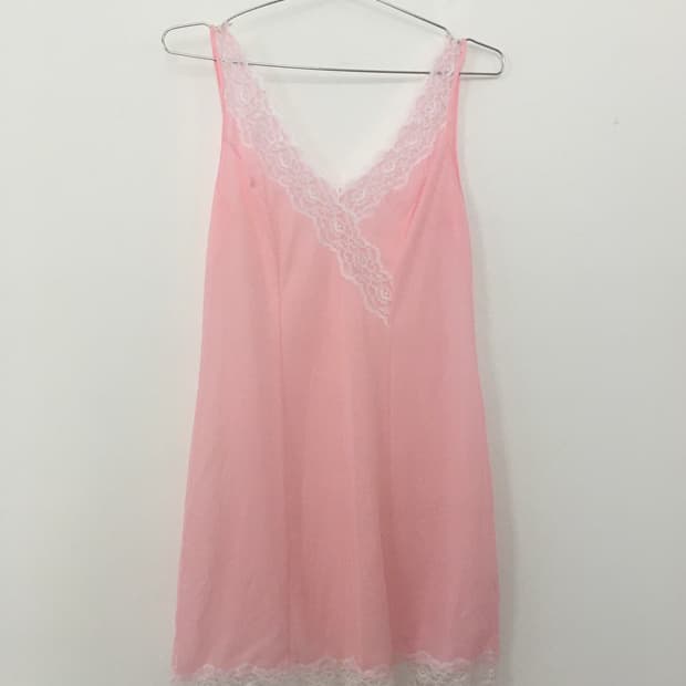 Pink Lace Slip Dress