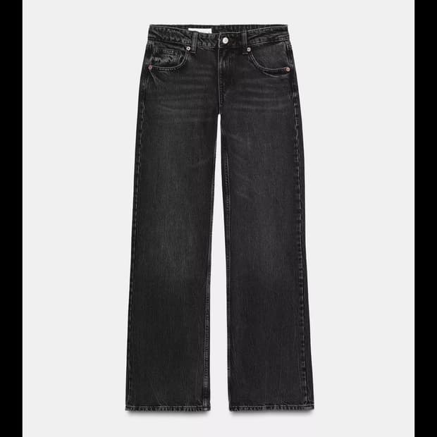 ZARA wide leg 로우라이즈 블랙 36