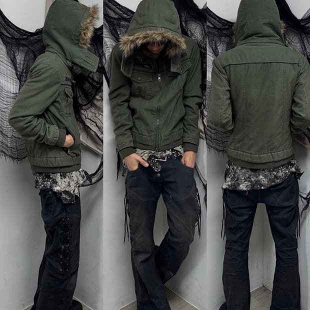 [JUDE BLOOM]Grunge Gimmick Fur Jacket