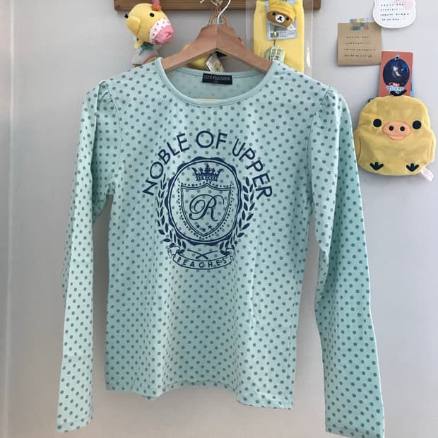 빈티지 민트 도트 슬리브