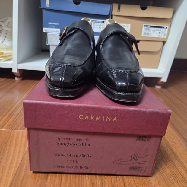 Carmina 블랙 몽크스트랩 구두