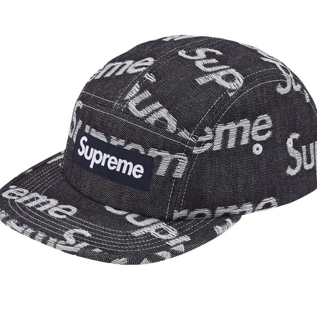 슈프림 자카드 로고 데님 캠프캡