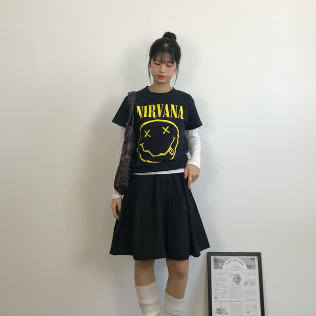 Nirvana Smile Logo Band T Shirt