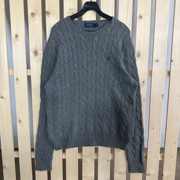 (M) 폴로 랄프로렌 그레이 케이블 니트