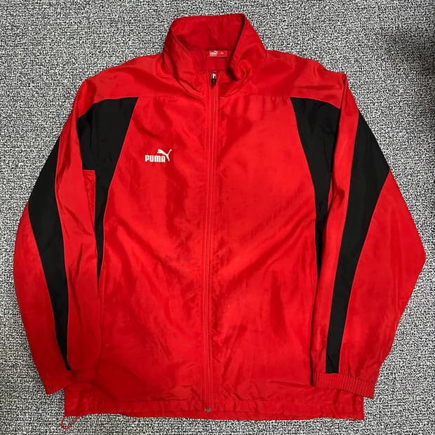 (XXL) 푸마 레드/블랙 오버핏 바람막이 자켓