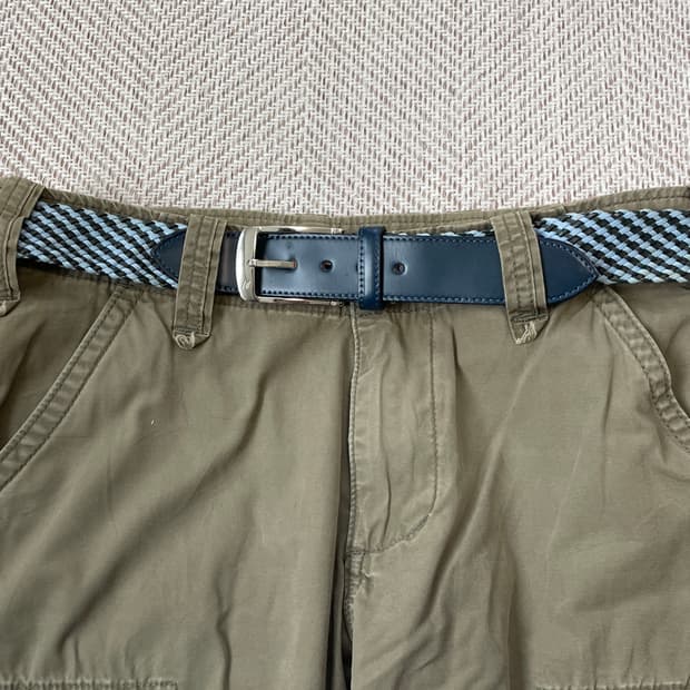 빈티지 골드파일 컬러 위빙 벨트 