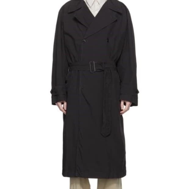 르메르 코튼 트렌치코트 블랙 S