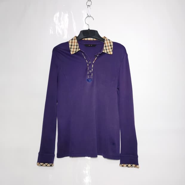 DAKS 닥스 여성 체크배색 긴팔카라티