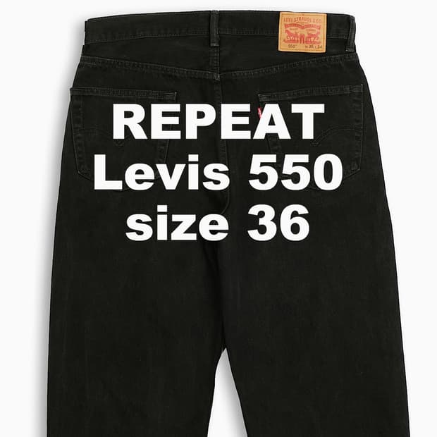 빈티지 리바이스 550 흑청 36 인치 LV5503620
