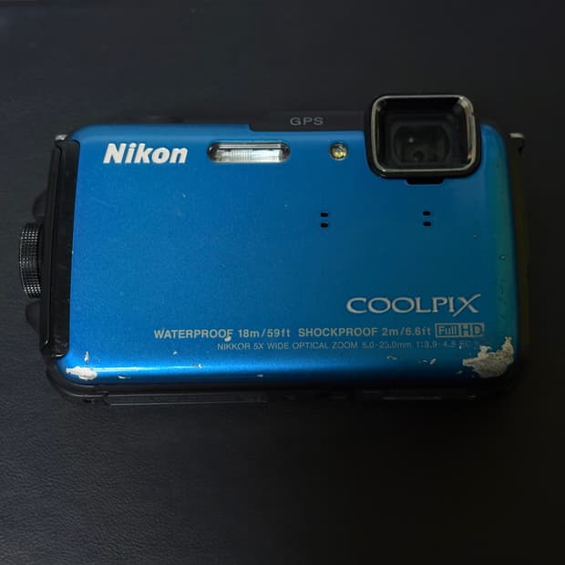 (작례) 니콘 쿨픽스 aw110 블루 디카