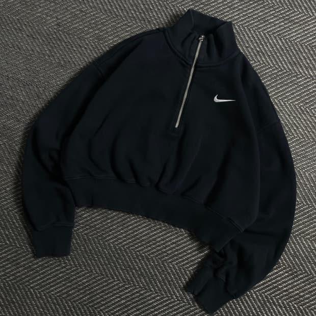 나이키 우먼스 크롭 하프집업 스웻 셔츠y 4656