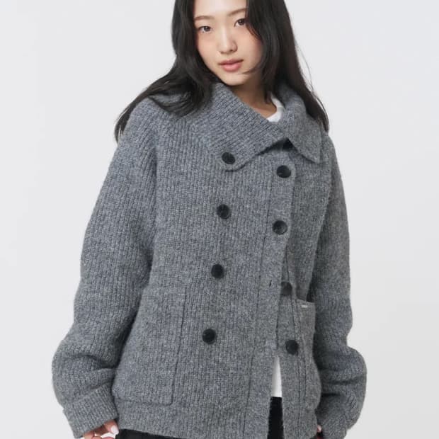 미세키서울 니트 Double button bold knit 그레이