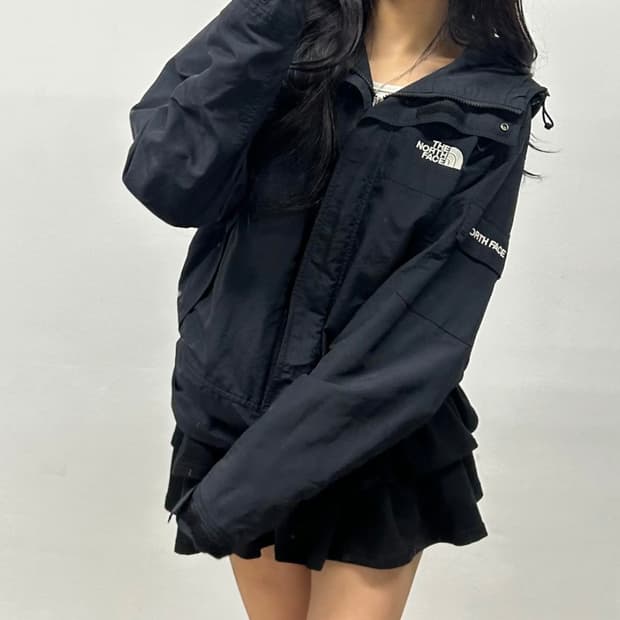 노스페이스 포켓 고프코어 블랙 윈드브레이커 자켓 바람막이 