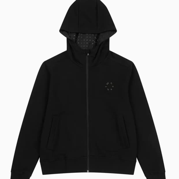 오헤시오 DOT HOODED ZIP-UP, BLACK