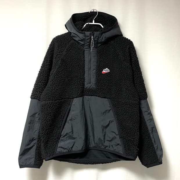 나이키 헤리티지 하프집업 뽀글이 셰르파 아노락 후드 자켓 M _ 블랙