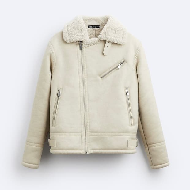 ZARA 자라 스웨이드 무스탕 자켓 아이보리 (정가 9만원)