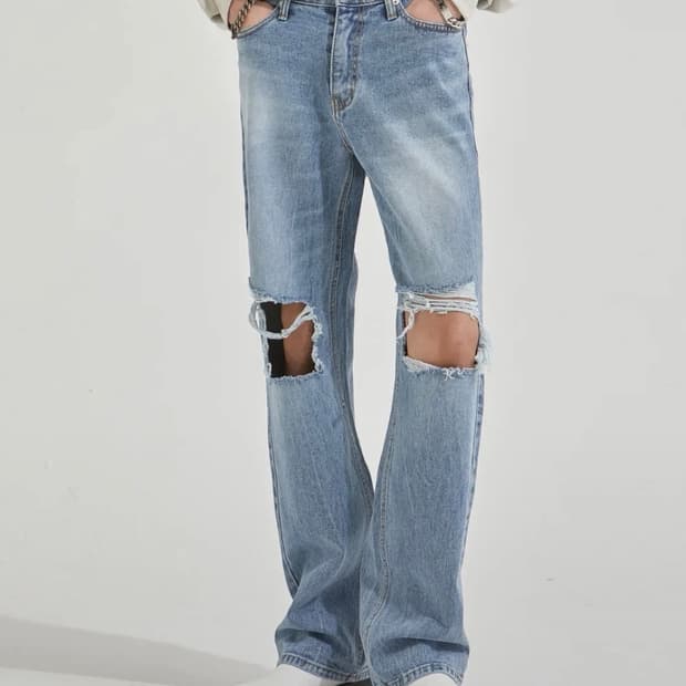 앳더모먼트 찢청 데님