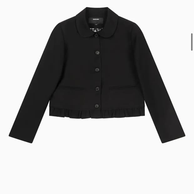 오헤시오 ROUND FRILL JACKET, BLACK 2size