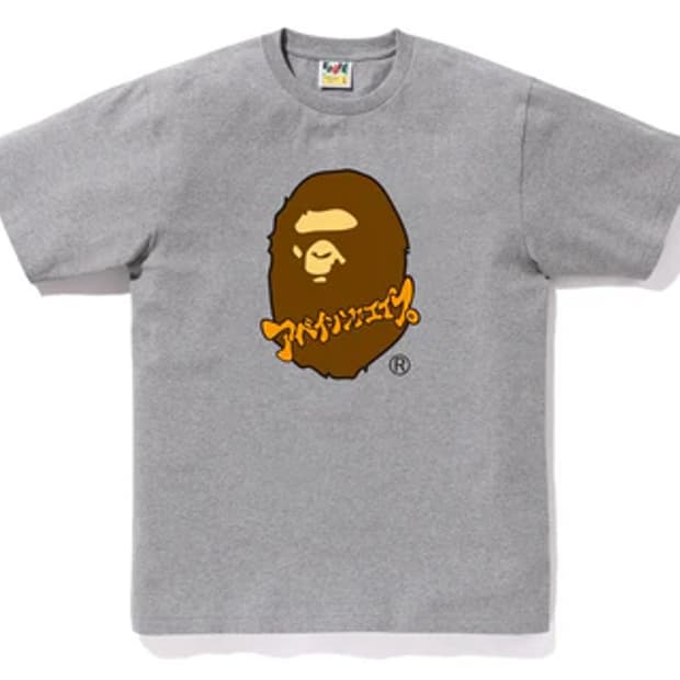 [3XL] 베이프 24SS 가타카나 빅사루 반팔티 그레이