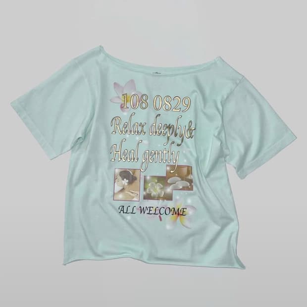 스컬프터 Healing Off-Shoulder Tee Baby Blue