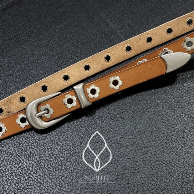🌗 Flower eyelet belt / 플라워 아일렛 스터드 벨트