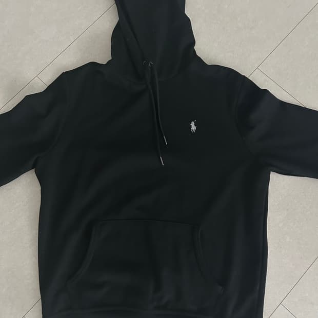 폴로 랄프로린 검정 블랙 후드티 M