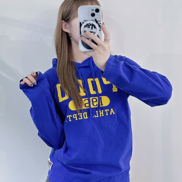 폴로랄프로렌 qr 빅로고 슬리브 후드