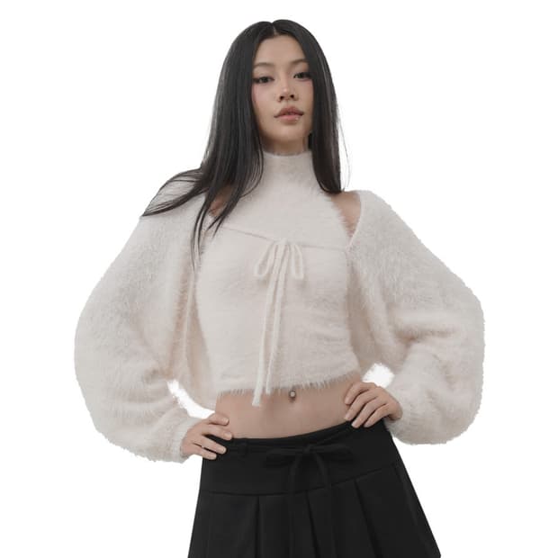 클리시어 소르베 볼레로+홀터 탑 세트