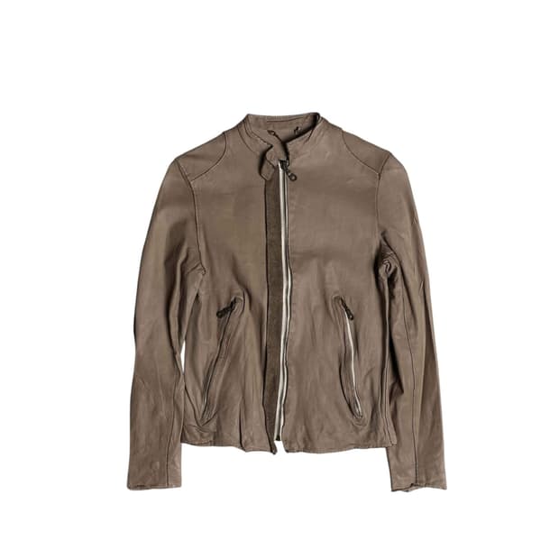 Sisil 다트 디테일 소가죽 집업 자켓