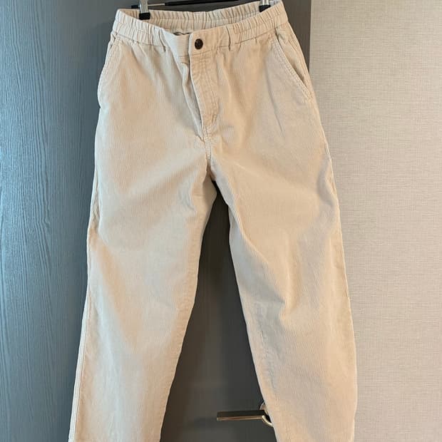 Slow 아이보리 코듀로이 팬츠