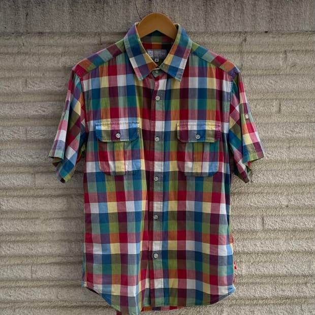 00’s stussy 롤업 체크셔츠
