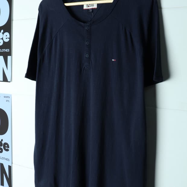 (XL-2XL) 타미힐피거 반팔 티셔츠 빅사이즈 헨리넥-H34700