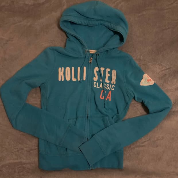 홀리스터 후드집업 민트 파랑