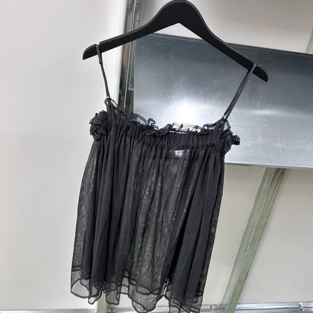 charcoal mesh flare top