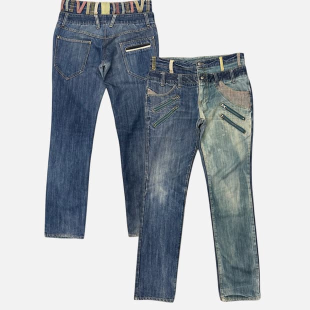 AMP double weist 2-tone punk jean