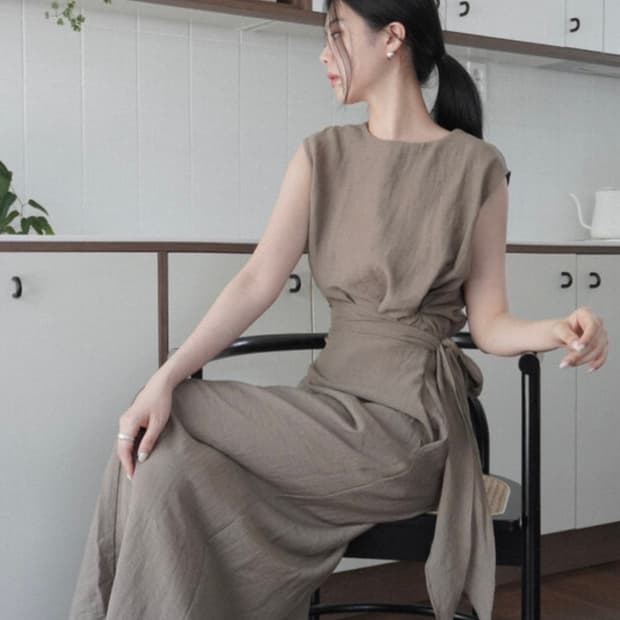 유유알 uur 웨이브 랩 원피스 모리걸룩
