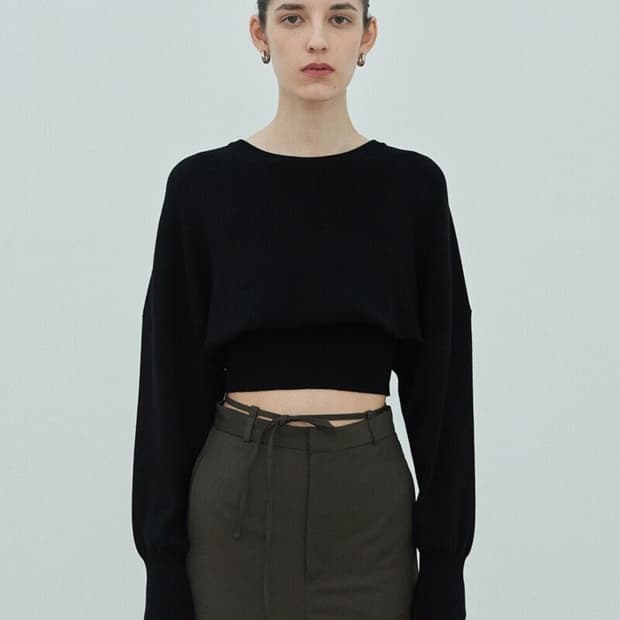 [diagonal] 다이애그널 블랙 니트 SLIM WAIST KNIT