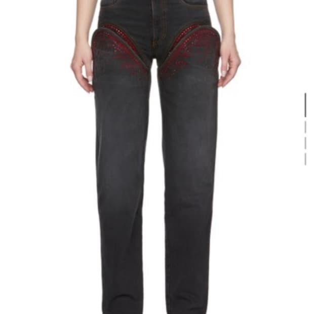 Y/project crystal jeans와이프로젝트 크리스탈 컷아웃진