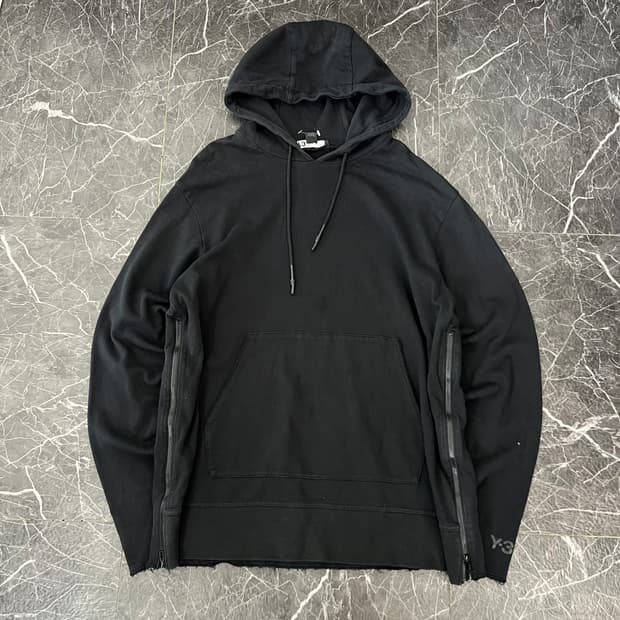 Y-3 와이쓰리 사이드 지퍼 후디 블랙