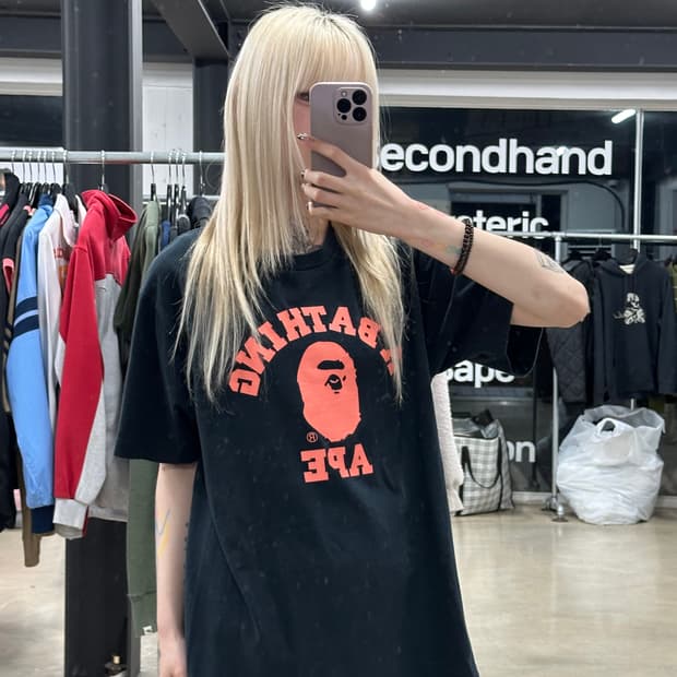 90‘s 베이프 OG 컬리지 반팔 사루티