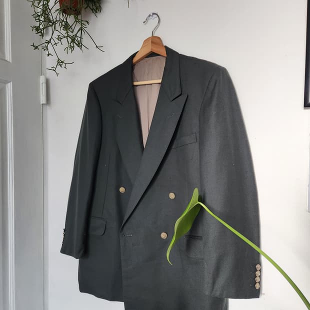 90s 버버리 타스마니아 울 더블 브레스티드 재킷