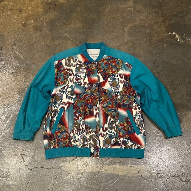 80s 런던포그 콜렉터블 라인 아즈텍 봄버 자켓 M