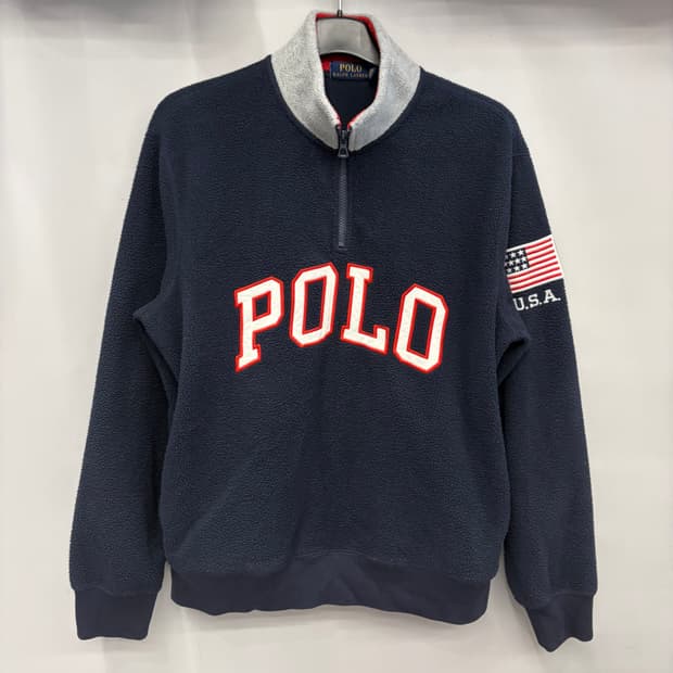 폴로 랄프로렌 빅 아치 로고 성조기 USA 하프 플리스 자켓 M