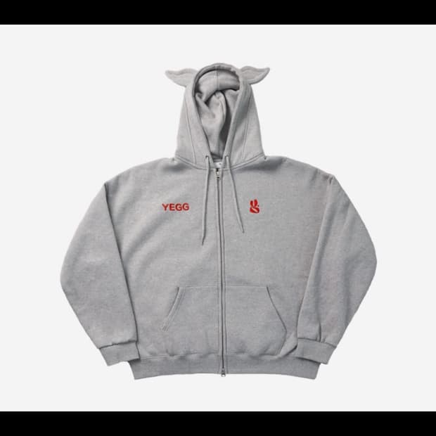 사요) Yegg 윙 후드집업 그레이