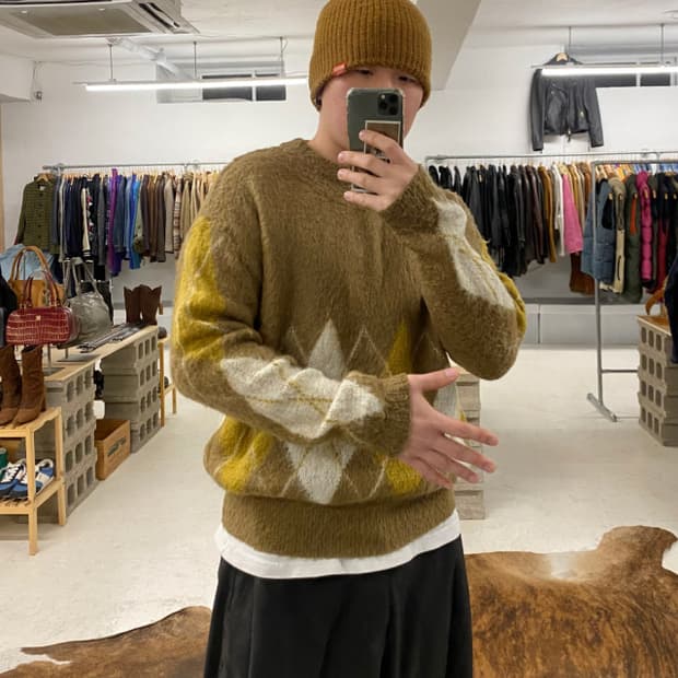 BEAMS argyle knit 빔즈 아가일 니트
