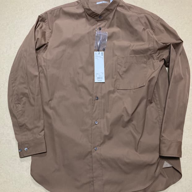 유니클로 질샌더 +j 수피마코튼 오버사이즈 셔츠 베이지 (L 새상품)