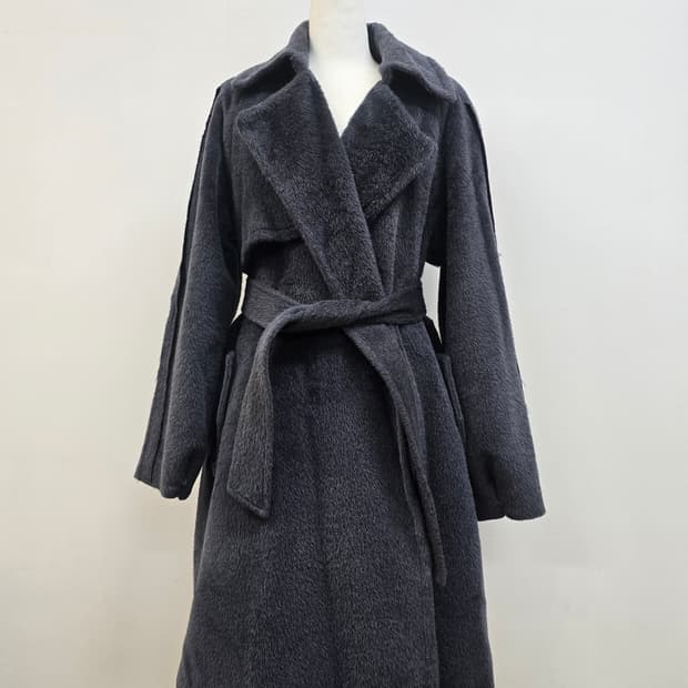 한섬 타임 양모100%(라마50%) 벨티드 코트